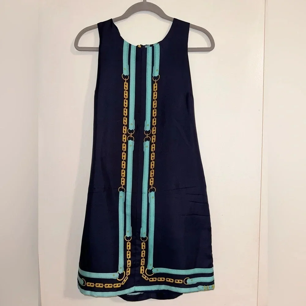 julie brown dress sizing Julie Brown NWT Navy PREPPY PALM Silk Print Dress Size 2